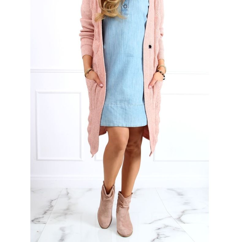 Boty na nízkém podpatku v béžové a růžové barvě Z1165 Khaki béžový 1