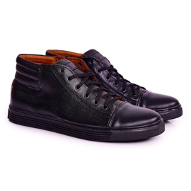 Bednarek Polish Shoes Pánské kožené tenisky Brogues Bednarek černé černý 1