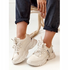 PS1 Dámské tenisky na masivní podrážce béžové robustní béžový 2