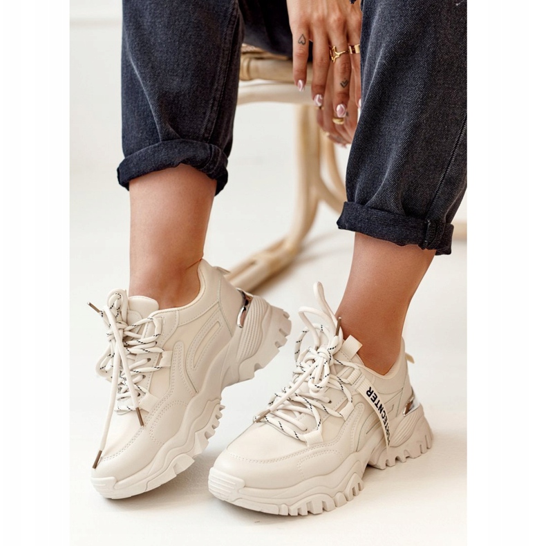 PS1 Dámské tenisky na masivní podrážce béžové robustní béžový 2