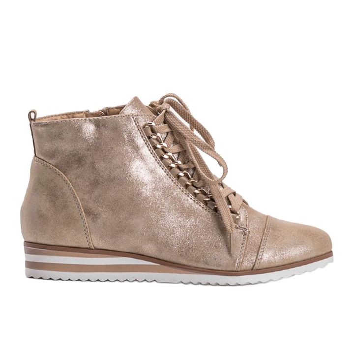 Béžové tenisky 15A8617 béžový zlatý 1