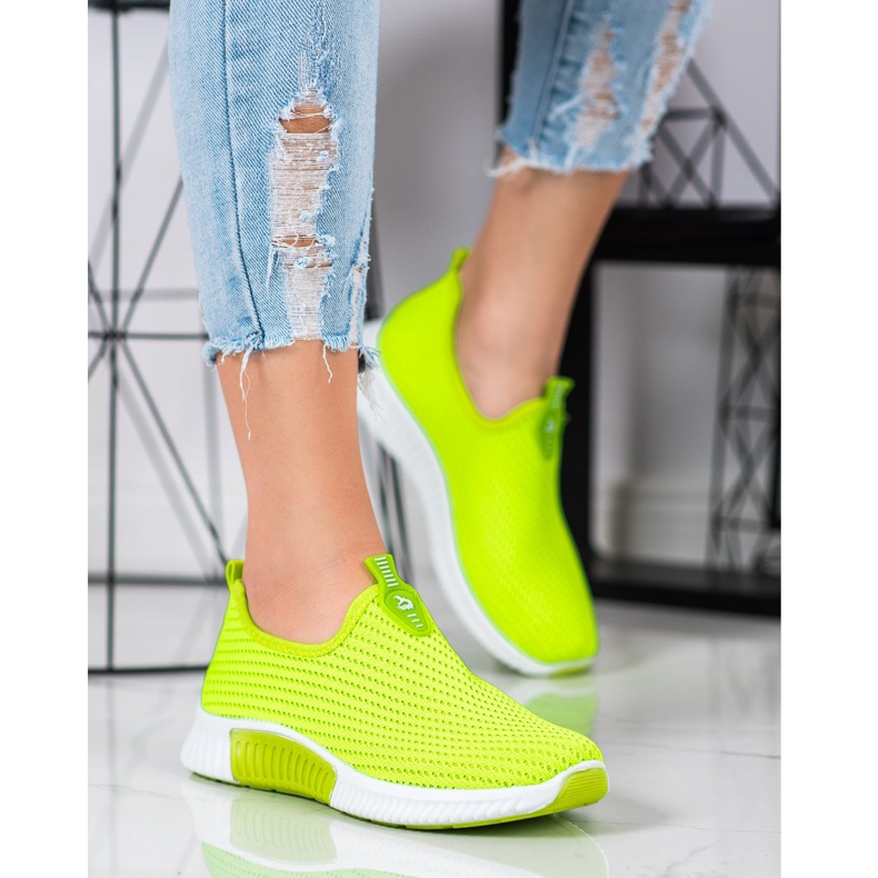 SHELOVET Pohodlné textilní tenisky zelená 1