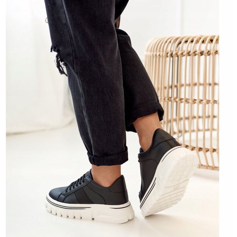 PS1 Dámské tenisky na černé platformě Riri černá 1