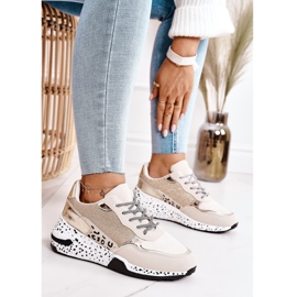 PS1 Dámské klínové tenisky Gold Avery béžový 1