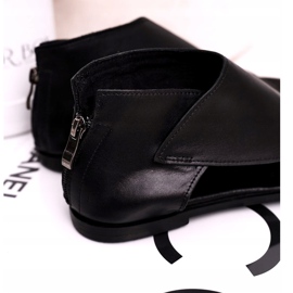 Nicole Dámské ploché kožené sandály černé Natalie černá 2