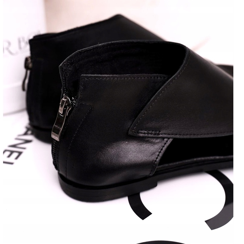 Nicole Dámské ploché kožené sandály černé Natalie černá 2