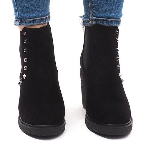 Teplé boty Na sloupku H8-85 Černá 2