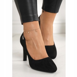 PJ1 Klasická Lodičky Na Tyči Semišová Černá Eliana 2