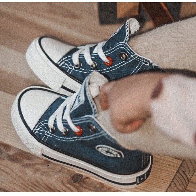 Dětské vysoké tenisky se zipem Big Star HH374085 Navy Blue modrý černý 2