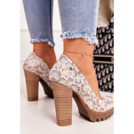 Čerpadla na liště a plošině Maciejka zlato-béžová 02629-25 béžový hnědý zlatý 2