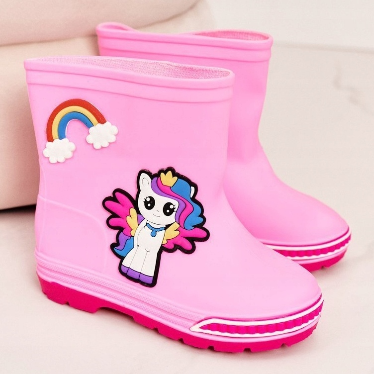 Dětské růžové galoše s poníkem růžový 2