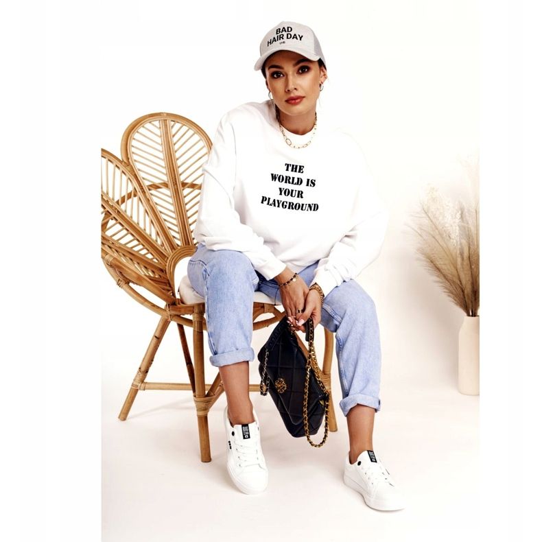 Dámské kožené tenisky s nápisem Big Star EE274316 White bílý černá 1