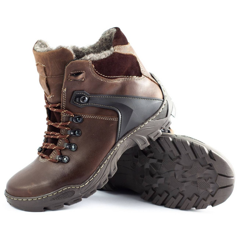 KENT Pánská zimní obuv 119 hnědá treková hnědý 2