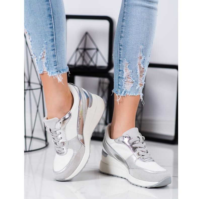 Klínové tenisky VINCEZA bílý 1