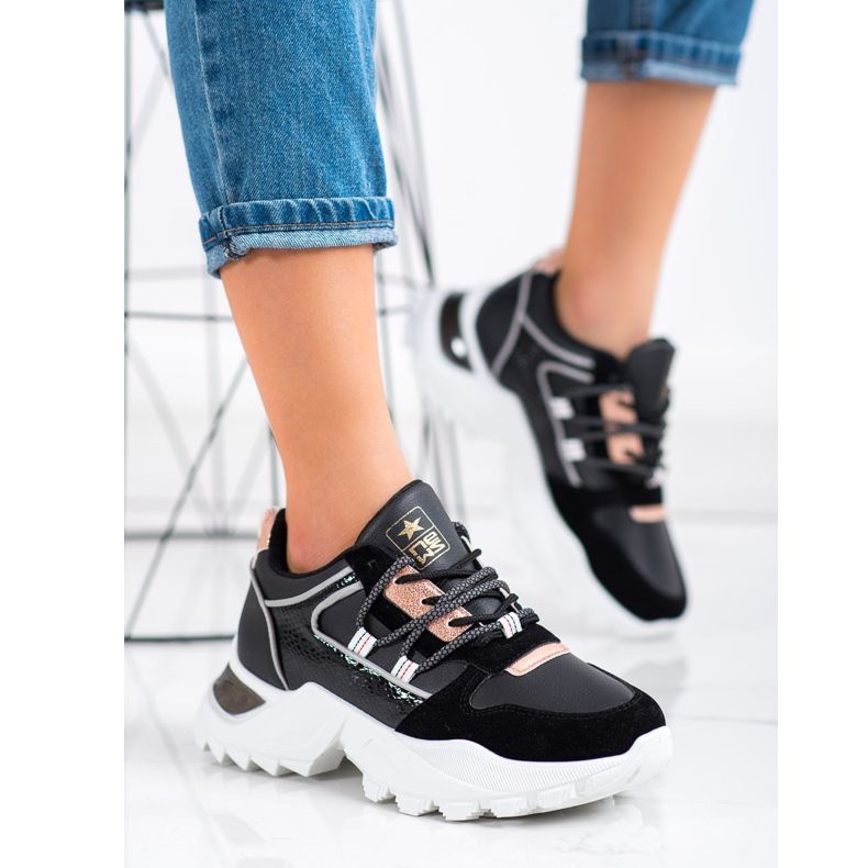 SHELOVET Stylové tenisky černá 2