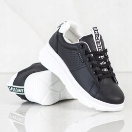 SHELOVET Tenisky Na Bílé Pěkné Platformě černá 1