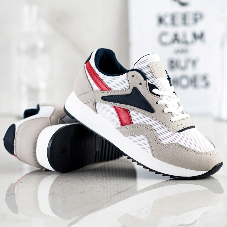 SHELOVET Sportovní obuv se síťovinou bílý červené šedá 1