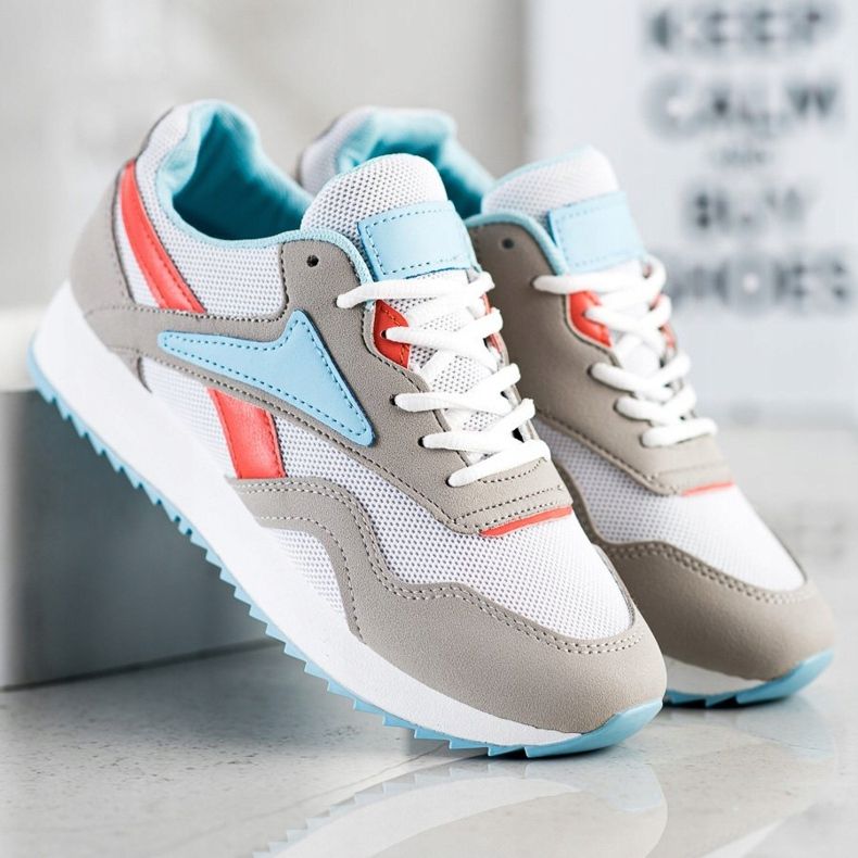 SHELOVET Sportovní obuv se síťovinou bílý modrý oranžový šedá 2