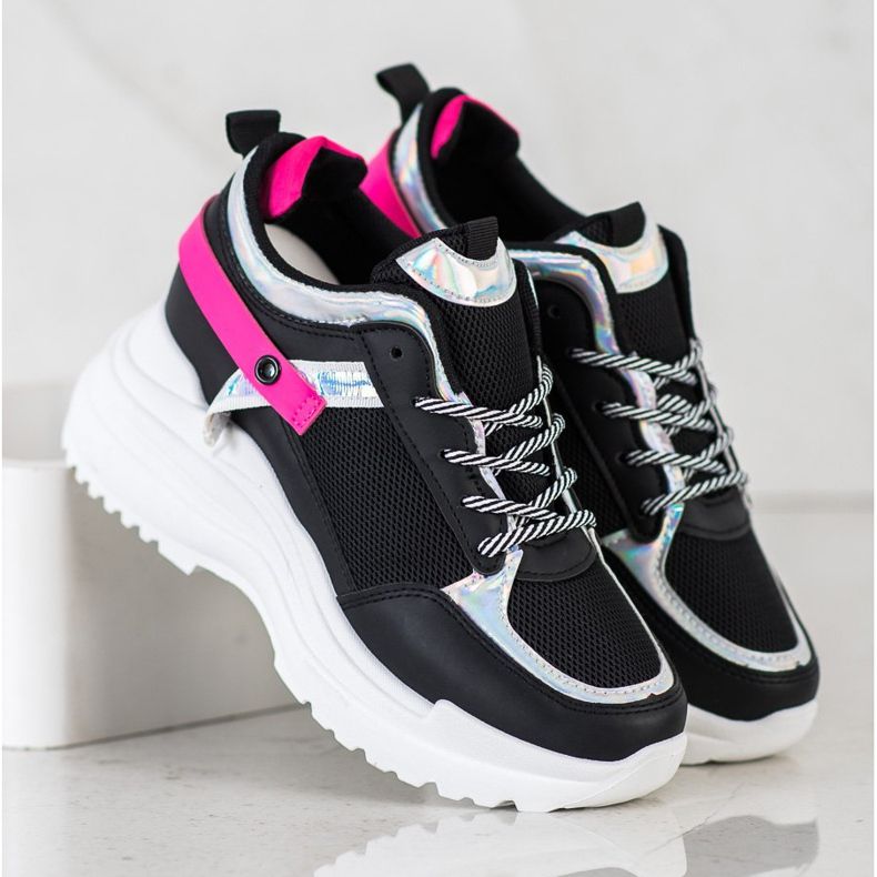 Marquiz Klínové tenisky černá růžový 2