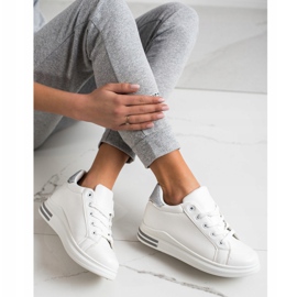 Diamantique Klínové tenisky s třpytkami bílý stříbrný 2