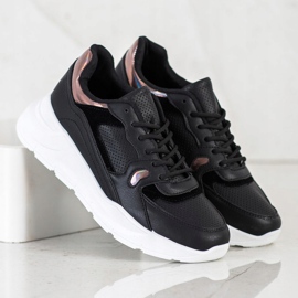 SHELOVET Černé tenisky černý vícebarevný 2