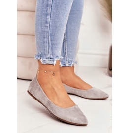 PS1 Šedé dámské balerínky semišové Dermeno šedá 2