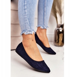 PS1 Delikátní baletka v Spitz Navy Blue Suede Dermeno námořnická modř 1