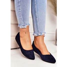 PS1 Delikátní baletka v Spitz Navy Blue Suede Dermeno námořnická modř 2