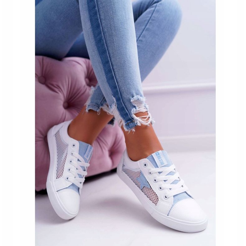 Dámské tenisky se síťovinou Big Star DD274689 bílo-modrá bílý modrý 2