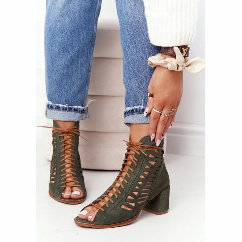 Dámské semišové kožené boty Maciejka zelené 04040-09 béžový 2 Dámské semišové kožené boty Maciejka zelené 04040-09 béžový 2