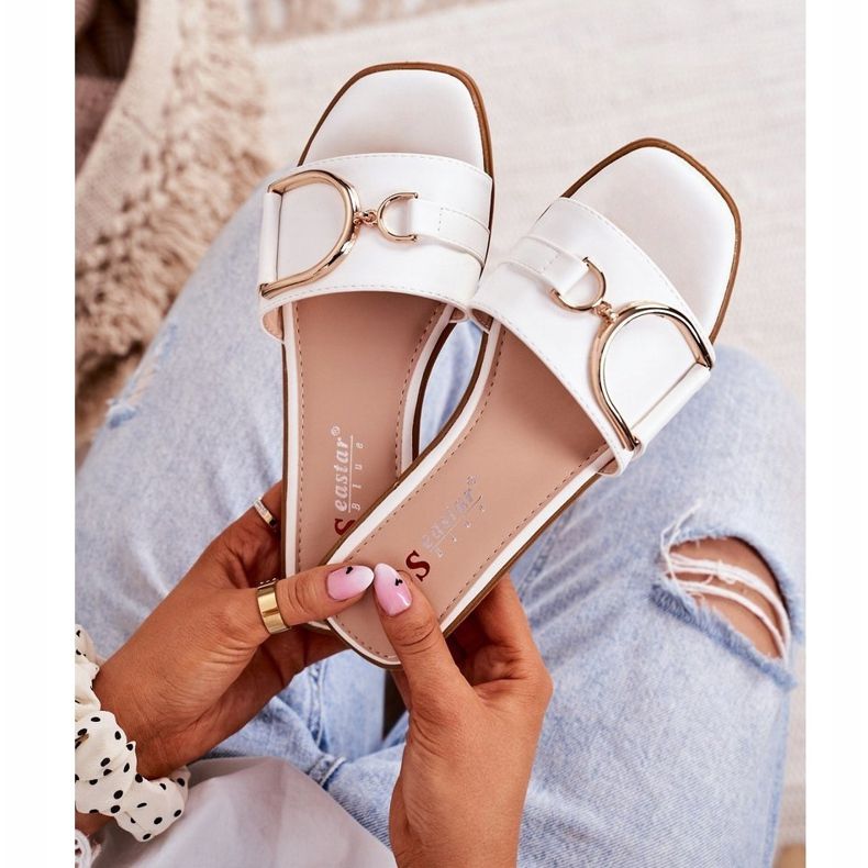 PS1 Dámské elegantní pantofle bílé Debbie bílý 2