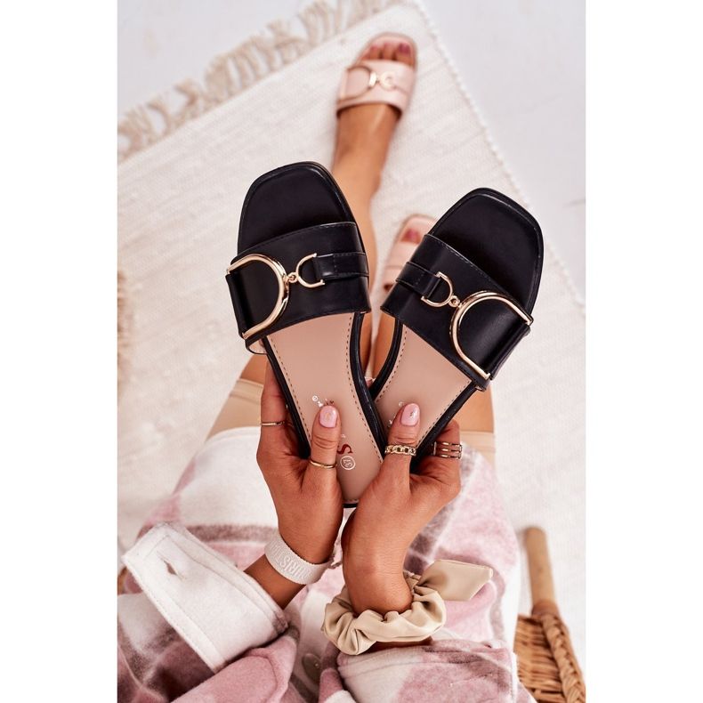 PS1 Dámské elegantní černé pantofle Debbie černá 1