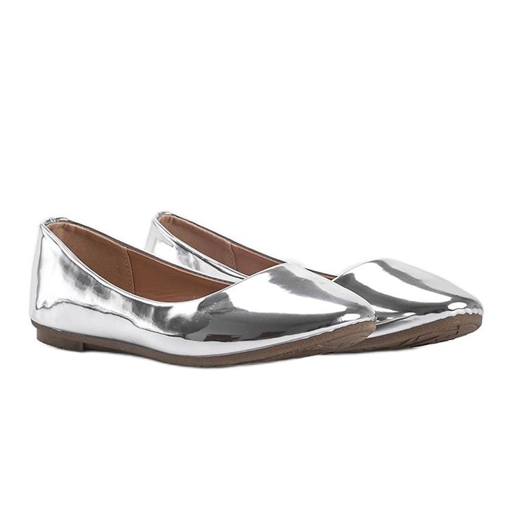 Indie stříbrné metalické balerínky stříbro 1