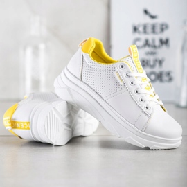SHELOVET Tenisky Na Bielej Platforme Nice bílý žlutá 1