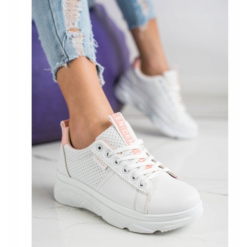 SHELOVET Tenisky Na Bílé Pěkné Platformě bílý 2