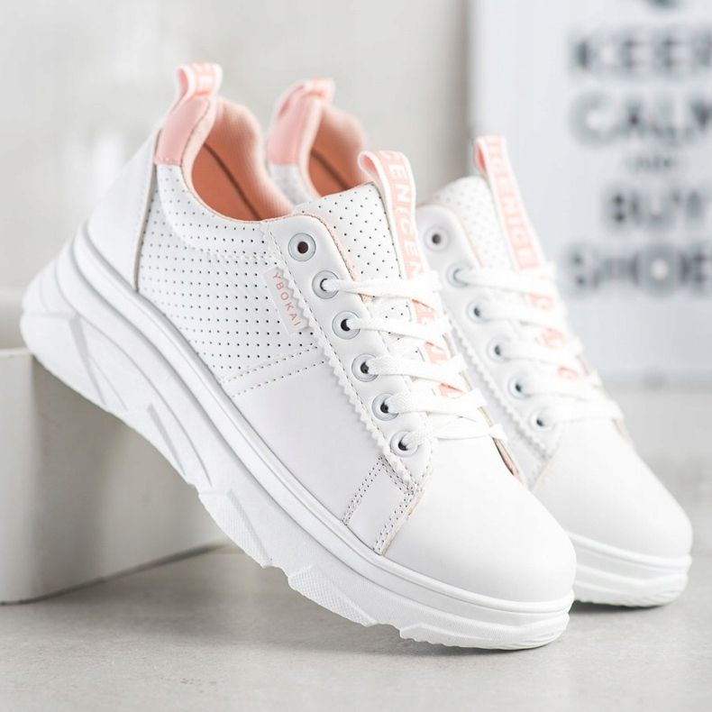 SHELOVET Tenisky Na Bílé Pěkné Platformě bílý 1