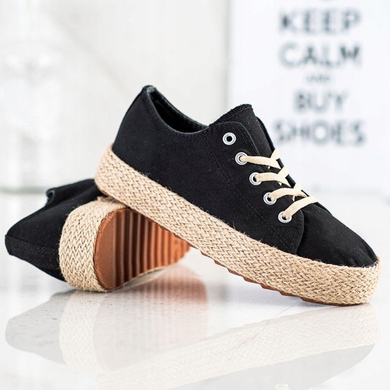 Kylie Stylové espadrilky černý 1