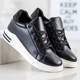 Diamantique Klínové tenisky s třpytkami černá 1