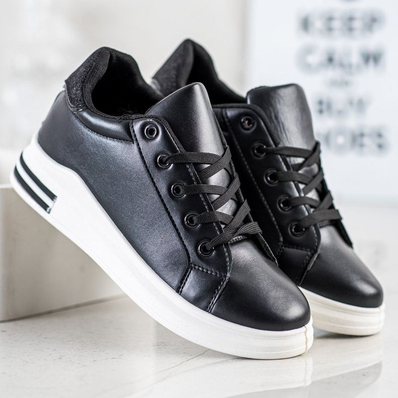 Diamantique Klínové tenisky s třpytkami černý 1