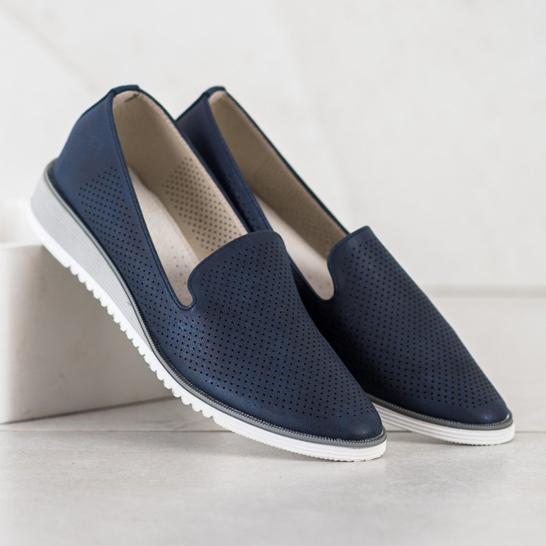 Goodin Prolamované kožené pány modrý 1 Goodin Prolamované kožené pány modrý 1