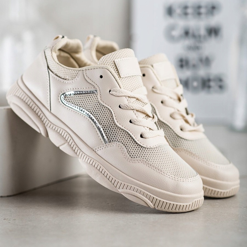 Ideal Shoes Příležitostné béžové tenisky béžový 1