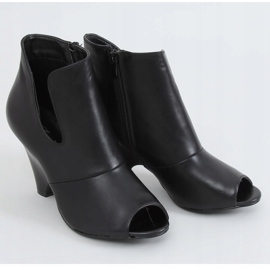 Designové kozačky s otevřenou špičkou černé 9380 Black černý 1