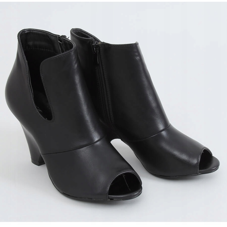 Designové kozačky s otevřenou špičkou černé 9380 Black černý 1