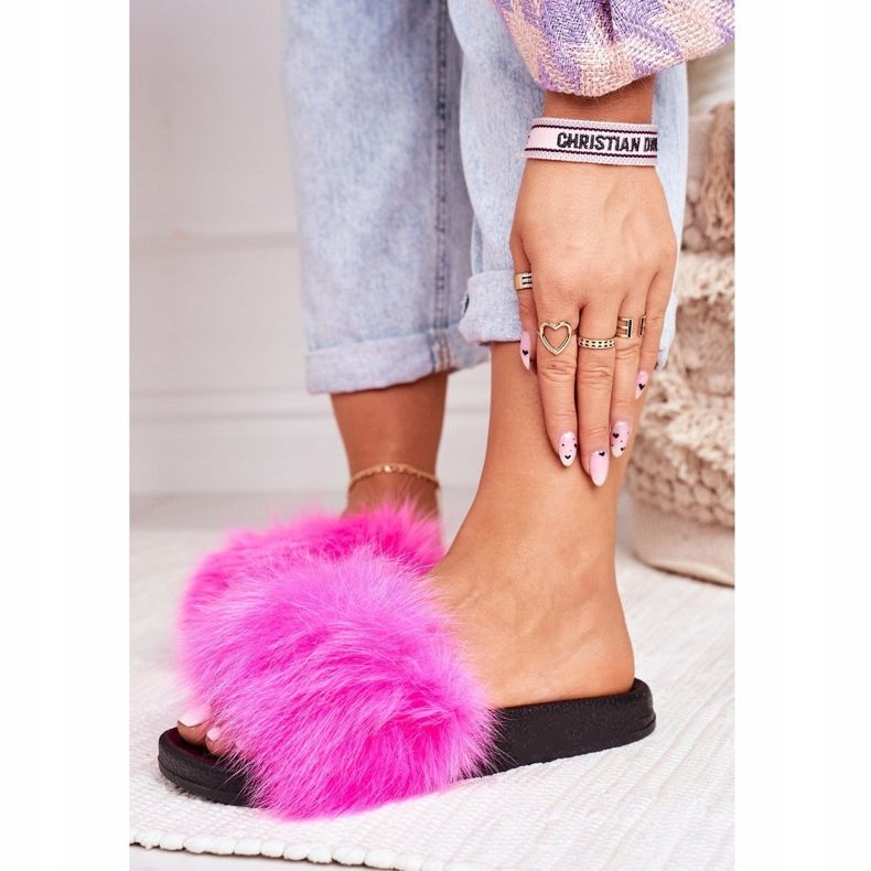PS1 Dámské pantofle s kožešinou Belmondo fuchsie růžový 1 PS1 Dámské pantofle s kožešinou Belmondo fuchsie růžový 1