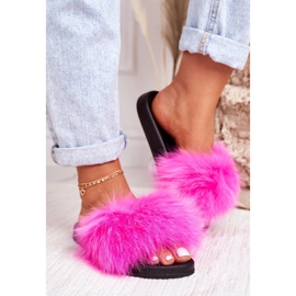 PS1 Dámské pantofle s kožešinou Belmondo fuchsie růžový 2 PS1 Dámské pantofle s kožešinou Belmondo fuchsie růžový 2