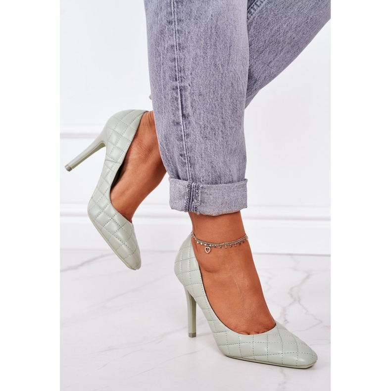 PS1 Elegantní zelené prošívané jehly Rosanna zelená 2