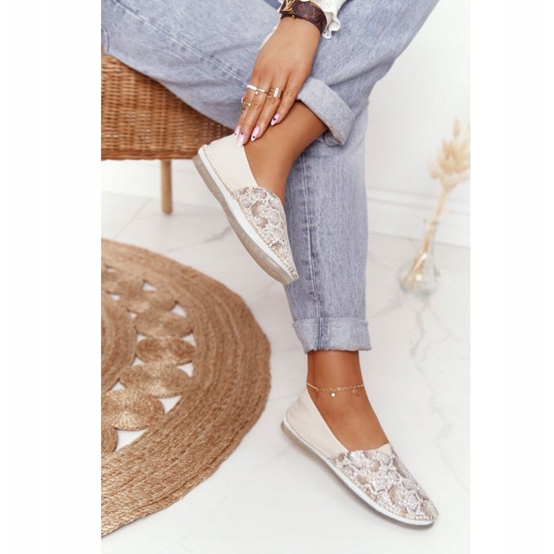 Dámské kožené balerínky Maciejka béžovo-zlaté 01930-81 béžový zlatý 1