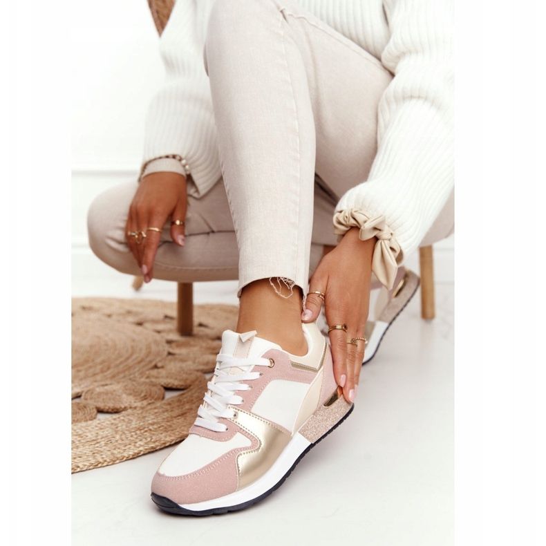 Dámské sportovní boty Tenisky béžové s brokátem Belinda béžový vícebarevný 1