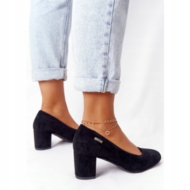 Semišové lodičky na černé tyči Sergio Leone černá 1