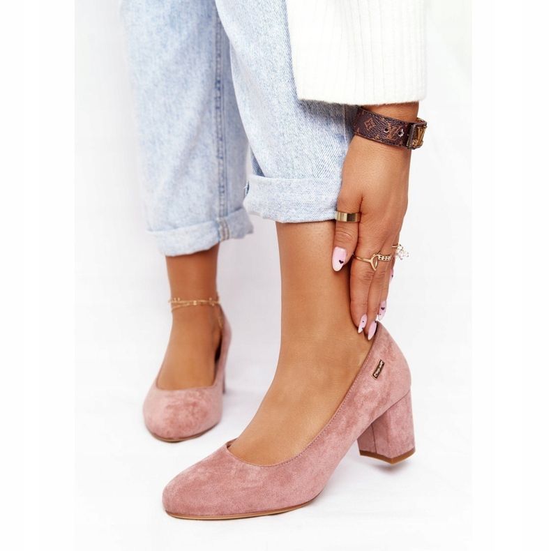 Semišové Lodičky Na Sloupu Sergio Leone Růžová růžový 2